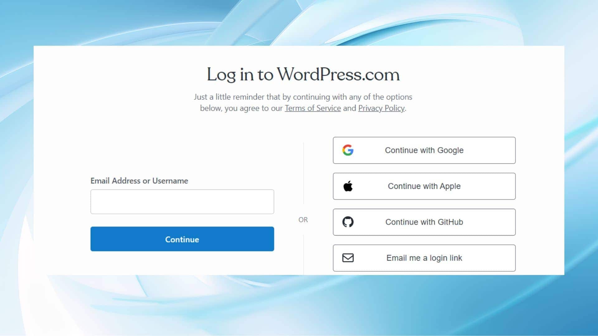 No momento, você está visualizando WordPress Blog Login